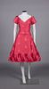 HELEN ROSE PATTERNED SILK EVENING DRESS, AMERICA, 1950s