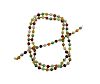 14K Gold Multi Color Jade Bead Necklace Bracelet Set
