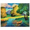 Alexander Antanenka, "My Canoe" Original Painting on Canvas, Hand Signed with Letter of Authenticity.