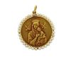 18k Gold Pearl Diamond Mother Mary Pendant