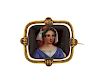 Antique 18k Gold Hand Painted Mother Mary Brooch Pin