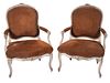 Pr. Louis Delanois 18th C. French Fauteuil Arm Chairs