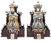 Chinese King & Queen Cloisonne Enamel and Silver