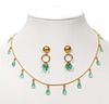 Gurhan 22K YG Briolette Emerald Necklace/Earrings