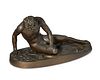 A bronze sculpture in the manner of the "The Dying Gaul"