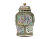 A large Chinese Rose Medallion porcelain temple jar