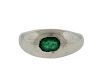 Platinum Green Stone Band Ring