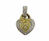Judith Ripka 18K Gold Sterling Diamond Heart Enhancer Pendant