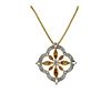 Italian 18K Gold Diamond Slide Pendant Necklace