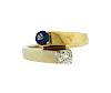 14K Two Tone Gold Diamond Sapphire Bypass Ring