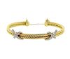 David Yurman 18K Gold Diamond X Cuff Bracelet