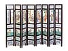 A Chinese Porcelain Inset Eight-Panel Folding Screen, Height of each panel 31 x width 6 1/4 inches.