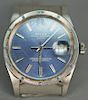 Rolex stainless steel wristwatch Oyster perpetual "Date" 1501 4004988 blue dial.