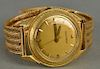 Bulova 18K gold Accutron mens wristwatch with 18K gold mesh band.  total weight 75 grams