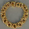 14K gold bracelet with double circle links. 
45.2 grams