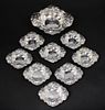 Eight Alvin Floral Sterling Silver Nut Dishes