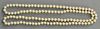 Single strand of cultured pearls, 8mm  lg. 44in.