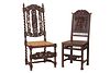 Baroque Style Mahogany Caned Seat Side Chair