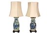 Pair of Chinese Export Porcelain Table Lamps