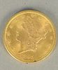 $20 Liberty gold coin, 1895.