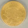 $20 Saint Gaudens gold coin, 1908.