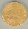 $20 Saint Gaudens gold coin, 1922.