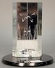 Steuben Robert Cassetti and Donald Demers "Harborside" crystal sculpture on granite base, retail $7,600 in year 2000. ht. 8 1
