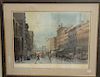 After Hippolyte-Victor Valentin Sebron (1801-1879)  etching with aquatint  by P. Girardet  New York Winter Scene in Broadway 