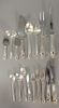 International Royal Danish sterling silver flatware set, 107 pieces, setting for ten including 10 dinner knives, 10 lunch kni