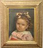 Julius Le Blanc Steward (1855-1919) 
oil on canvas 
Portrait of a Young Girl 
initialed top left: JLS 75 
13" x 10"
