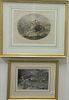 Four American Indian colored lithographs  set of three lithographs after F.O.C. Darley "The Encounter" and "Lassoing Wild Hor