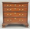 George II mahogany bachelors chest with molded top over pull out slide over four drawers set on ogee feet. ht. 30in., wd. 30i