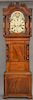 Mahogany tall case clock with painted metal dial and brass works, dial marked Hugh Roberts, probably Scottish.  ht. 87in.