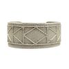 Navajo Silver Bracelet with Geometric Sandcast Design c. 2000s, size 6 (J15420)