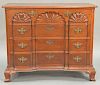 Fineberg mahogany block front chest with triple shell carving, set on ogee feet. ht. 36in., wd. 43in., dp. 21 1/2in.