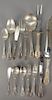 Sterling silver flatware set by Wallace, 101 total pieces to include 16 luncheon forks, 8 butter knives, 22 teaspoons, 15 sou