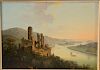 Attributed to Alexander Nasmyth (1758-1840)  oil on board  Castle on River Valley  7 1/4" x 10 1/4"