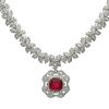 14K Yellow Gold Necklace with Ruby and Diamond