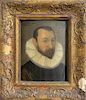 16th Century Portrait  oil on panel  Bearded Man with Lace Ruff  marked top left: Obye die 29 xbris Anno 1608  marked top ri.