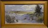 James Mayner 
oil on canvas 
Last Light 
signed lower right: J. Magner 
Mystic Seaport Gallery receipt dated 2005 
15" x 30"
