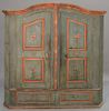 Continental armoire having two doors and original paint decoration, marked "1819" in paint, possibly 18th century. ht. 71in.,