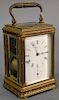 Henry Capt Geneva French brass and glass carriage clock with repeater dial and works marked: Henry Capt Geneva model #11215. 