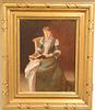 Attributed to Charles Waltensperger (1870-1931) 
oil on artst board 
Woman Reading 
unsigned 
14" x 11"
