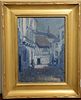 Wilson Henry Irvine (1869-1936)  oil on canvas mounted on board  Moonlight Evening  signed lower left: Irvine  14" x 10"