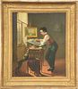 19th Century 
oil on canvas 
Interior Self Portrait of an Artist and His Studio 
unsigned 
17 1/2" x 14 1/2"