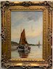 William Bradley Lamond (1857-1924) 
oil on canvas 
Unloading the Morning Catch 
signed lower right: W.B. Lamond 
30" x 20"