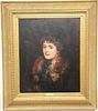 James Carroll Beckwith (1852-1917) 
oil on canvas 
Portrait of a Woman in a Fur Stole 
signed on reverse: Carroll Beckwith 
2