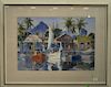 William Henry (20th Century) 
watercolor on paper 
Caribbean Harbor Scene 
signed lower left: William Henry 
sight size 20" x
