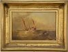 John Wilson Carmichael (1800-1868) 
oil on canvas 
"Dutch Fishing Boats" 
signed lower right: J.W. Carmichael 
Label on rever