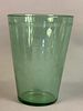 Large Green Etched Glass Vase With Clipper Ship